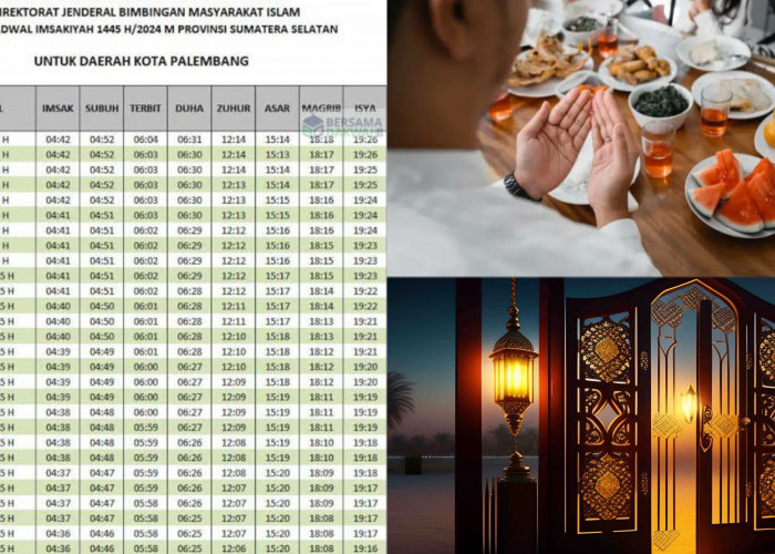 Senin Malam Sahur Perdana, Berikut Jadwal Lengkap Imsakiyah Ramadan 2024 untuk Palembang Sekitarnya