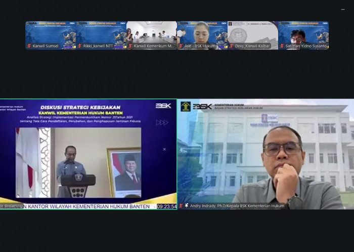 Kemenkum Sumsel Ikuti Diskusi Strategi Implementasi Kebijakan Jaminan Fidusia