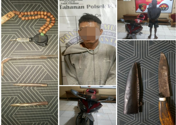 Pencurian Sepeda Motor Milik Kades di Ogan Ilir, Berhasil Diungkap Polsek Pemulutan, Sebilah Sajam Ikut Disita