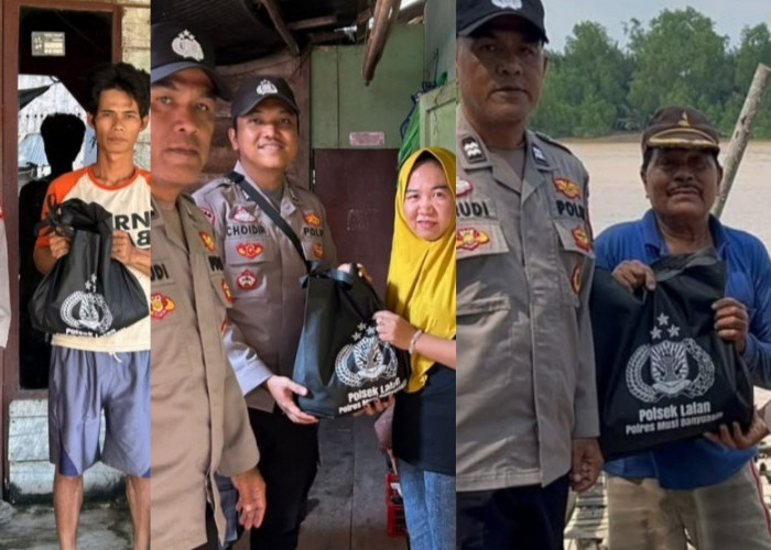 Jumat Berkah di Musi Banyuasin, Polisi Datangi Rumah Warga dan Bagikan Sembako