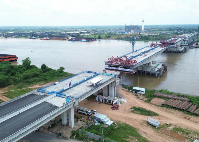 Progres Pembangunan Jalan Tol Palembang-Betung Ruas Kramasan-Pangkalan Balai Capai 85,74 Persen