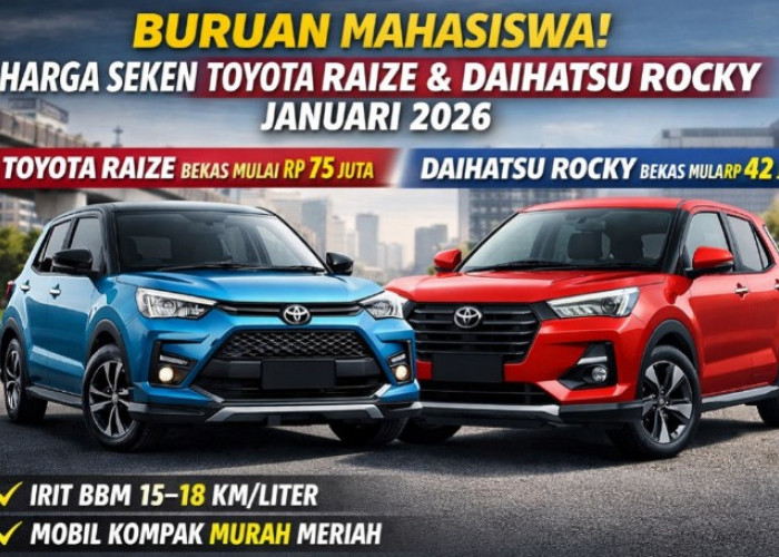 Update Harga Duo Mobil Imut Irit BBM, Toyota Raize dan Daihatsu Rocky Hingga Pertengahan Januari 2026