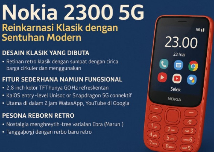 Beredar Bocoran Nokia 2300 5G, Reinkarnasi Legenda Era 2000-an dengan Sentuhan Modern