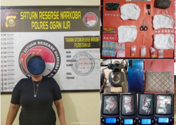 Satres Narkoba Polres Ogan Ilir Ringkus IRT Terduga Pengedar Sabu di Gubuk Kebun Karet Betung
