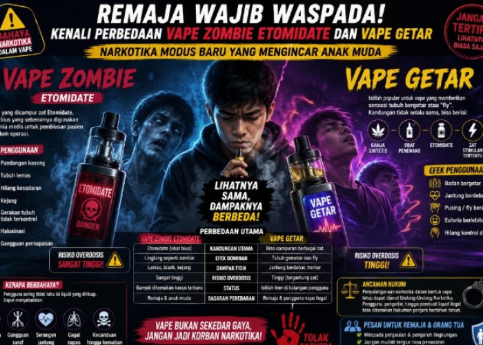 Mengenal Perbedaan Vape Zombie Etomidate dan Vape Getar, Narkotika Modus Baru yang Mengintai Remaja