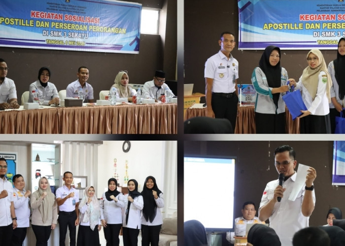 Kanwil Kemenkum Sumsel Sosialisasikan Layanan Apostille dan Perseroan Perorangan di SMKN 3 Unggul Sekayu Muba