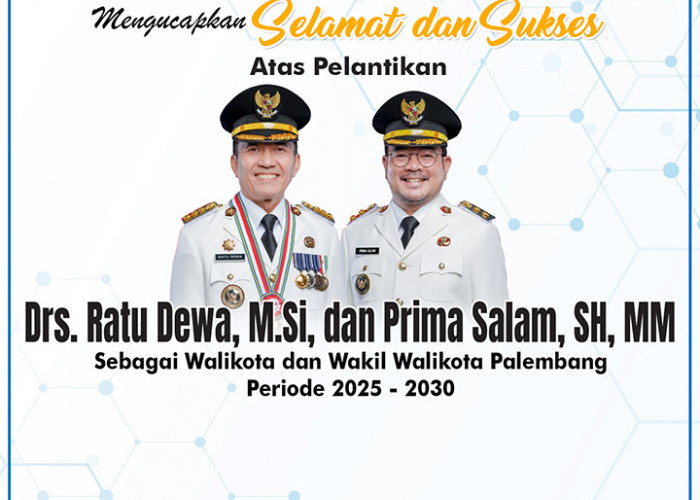 DLH Kota Palembang Mengucapkan Selamat Atas Pelantikan Ratu Dewa dan Prima Salam