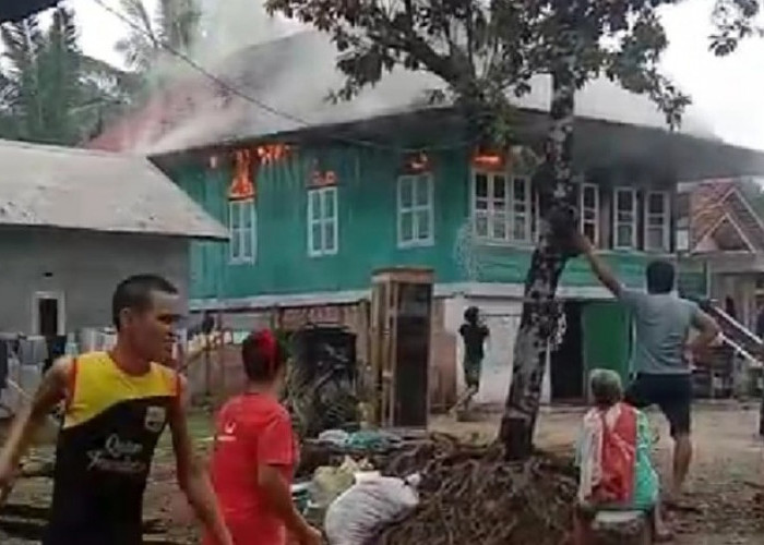 Api Ludeskan Rumah Panggung di Karang Jaya Muratara, Pemilik Dievakuasi Tetangga 