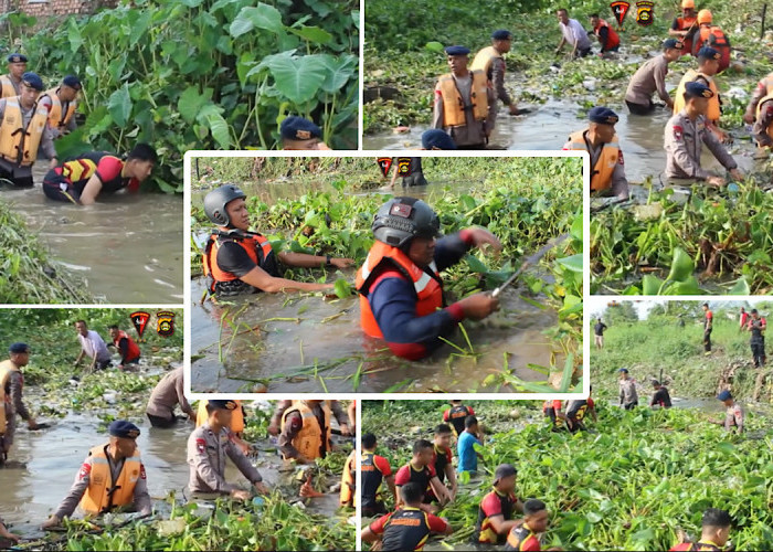 Hari Ini, Personil Batalyon A Sat Brimob Sisir Irigasi Di Lokasi Anak Hanyut Saat Hujan Lebat Landa Palembang 