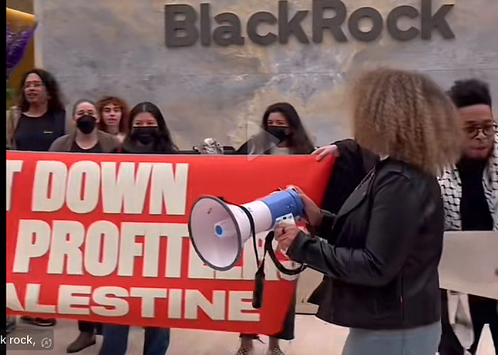 Pengunjuk Rasa Pro Palestina Gelar Aksi di Kantor BlackRock New York City, Investor Utama Apartheid Israel 