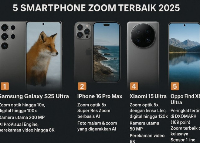 Pertarungan Smartphone dengan Kamera Zoom Terbaik 2025, Siapa Paling Unggul?
