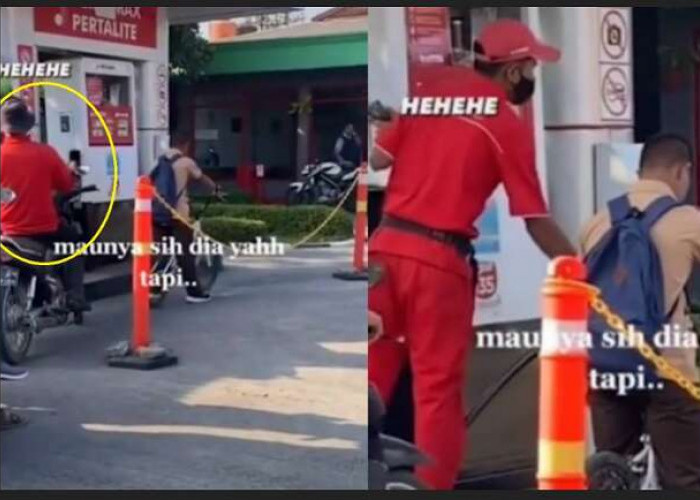 Viral Anak 'Istimewa' Antri Isi Bensin Sepeda di SPBU, Petugas dan Bapak Baju Merah Dapat Apresiasi