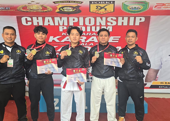 Tim Karate Polres Muara Enim Sabet 2 Emas dan 2 Perak di Kejuaraan Kapolda Cup 2026