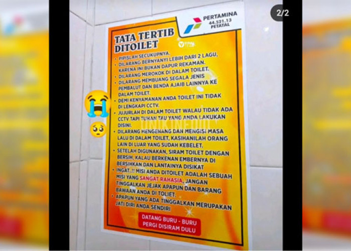 TERNIAT! Viral di Medsos Tata Tertib Penggunaan Toilet SPBU. Bikin Netizen Ngakak