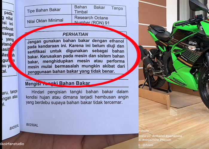 Waduh, Beli Motor Ninja Baru di Buku Pedoman Pemilik Jangan Gunakan Ethanol 