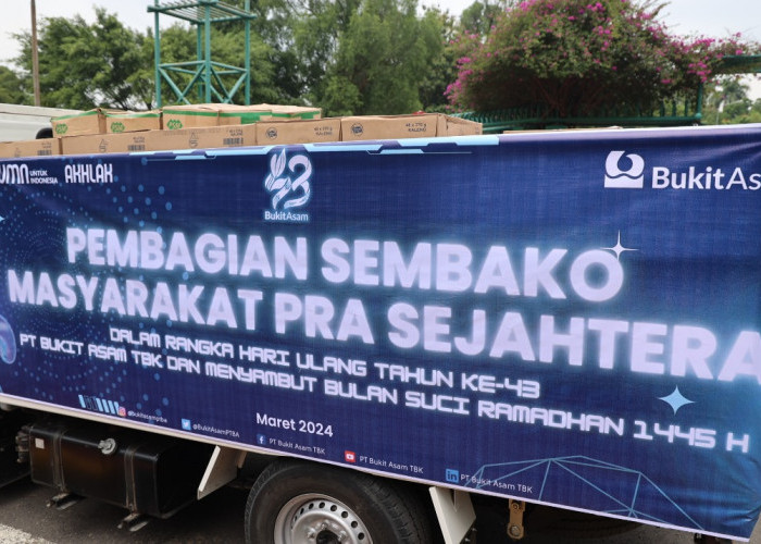 Sambut Bulan Ramadan, Bukit Asam (PTBA) Salurkan 10.000 Paket Sembako