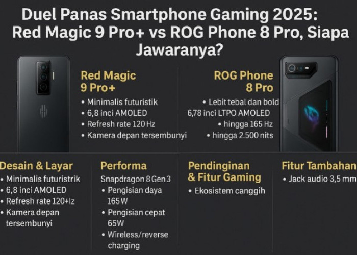 Duel Sengit Ponsel Gaming Terbaik 2025: Red Magic 9 Pro+ atau Asus ROG 8 Pro, Siapa Jawaranya?