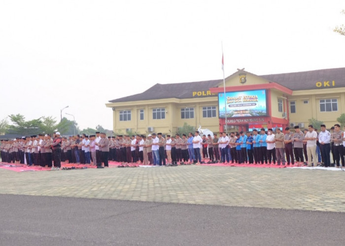 Sholat Istisqa dan Maulid Nabi Muhammad SAW Digelar Polres OKI di Tengah Cuaca Kering