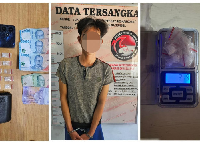 Gerebek Sebuah Rumah di Banding Agung, Sat Res Narkoba Polres OKU Selatan Amankan Seorang Pengedar