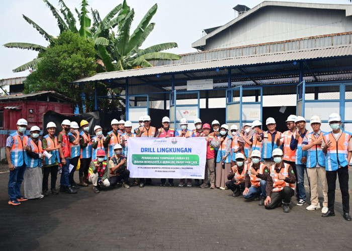 Pelindo Regional 2 Palembang Gelar Drill Penanganan Tumpahan Limbah B3