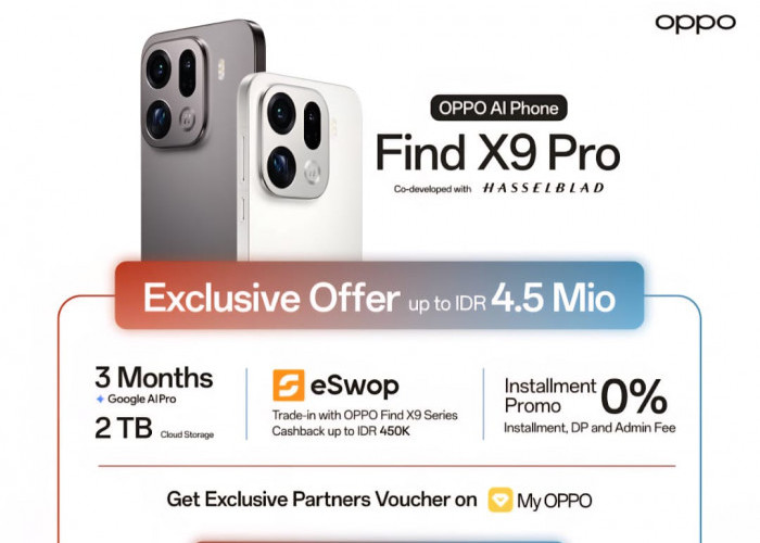 Menggiurkan, Penawaran Spesial OPPO Find X9  Pro Hingga Desember 2025, Amankan Bonus Hingga 7 Juta Rupiah