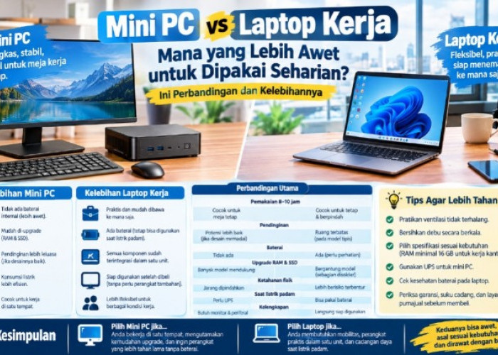 Mini PC vs Laptop Kerja, Mana Lebih Awet untuk Dipakai Seharian? Ini Perbandingan dan Kelebihannya