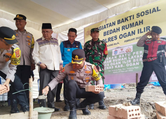 Kolaborasi Polres Ogan Ilir & Baznas, Bedah Rumah Tak Layak Huni Milik Janda di Tanjung Raja