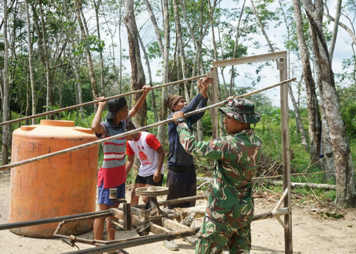Kesulitan Air Bersih di Desa Pematang Sukatani OKI, Satgas TMMD Realisasikan Sumur Bor 