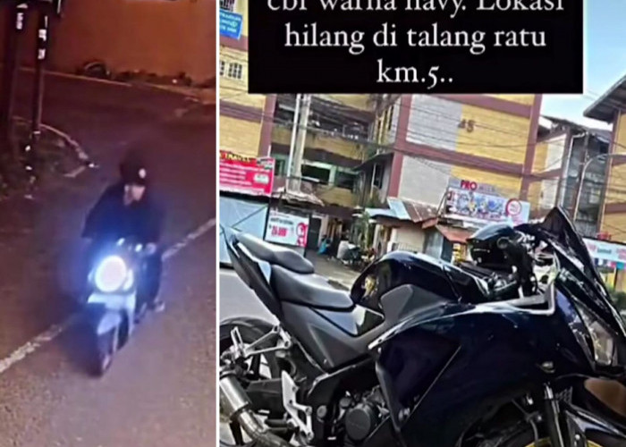 Aksi Curanmor Terus Terjadi, Dua Pelaku Terekam CCTV Gasak Motor Sport di Mandi Api Palembang 