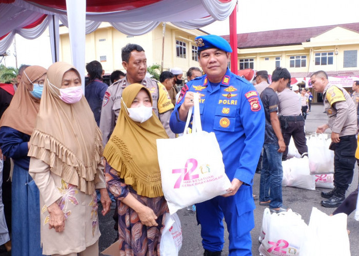 Meriahkan HKGB ke-72 Polres OKI Gelar Bakti Sosial dan UMKM