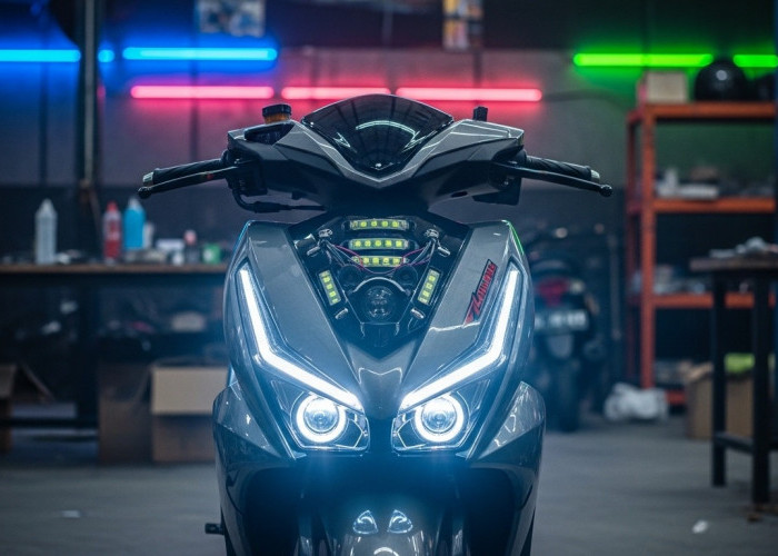 Modifikasi Lampu Projie Biled Motor Matic Viral di TikTok, Tetap Terang Tanpa Bikin Aki Tekor
