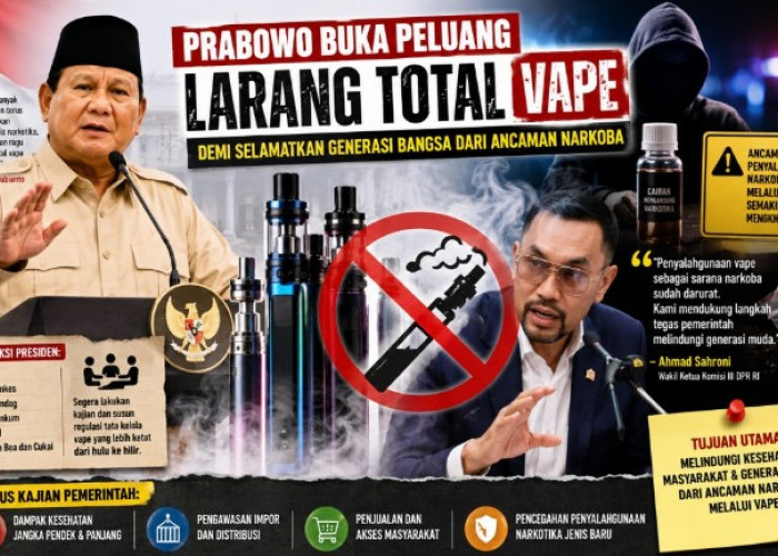Prabowo Wacanakan Larang Total Vape di Indonesia, Ahmad Sahroni: Ancaman Penyalahgunaan Narkoba Sudah Darurat