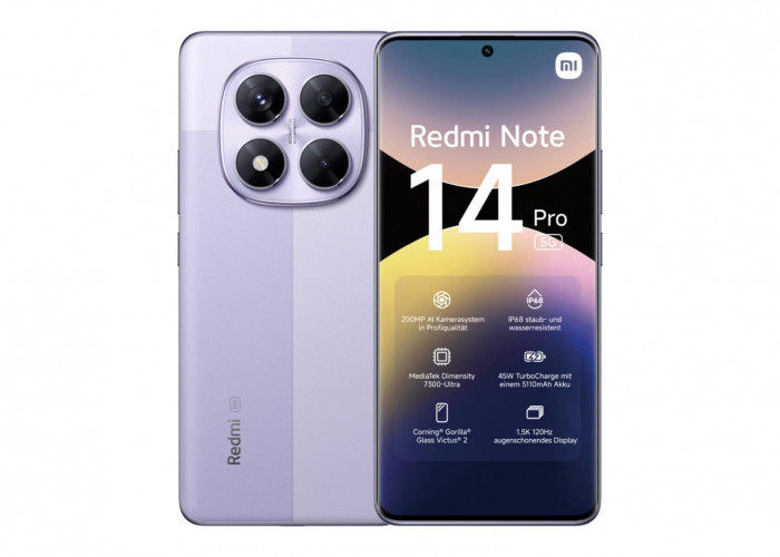 Smartphone Redmi Note 14 Pro Disupport Kamera Utama 200 MP dengan Fitur Canggih