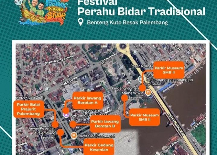 Berikut Kantung Parkir Resmi festival Perahu Bidar Tradisional, Potret dan Laporkan Jika Ada Jukir Liar 