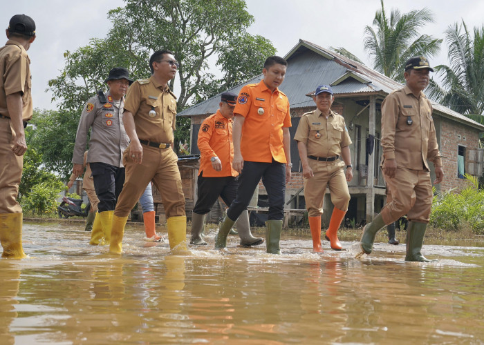Sambangi Korban Banjir di Desa Soak Batok, Bupati Ogan Ilir Bagikan Sembako 