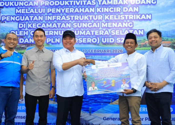 Gubernur Sumsel Serahkan Bantuan Kincir dan Perkuat Infrastruktur Listrik Go Export ke Petambak Udang OKI
