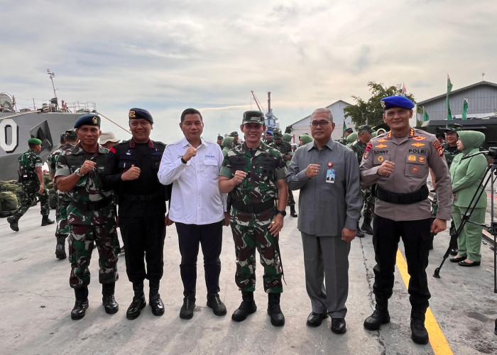 Pelabuhan Boom Baru Palembang Terima Purna Tugas Satgas Pamtas RI-PNG YONIF 142/AYJP di Provinsi Papua