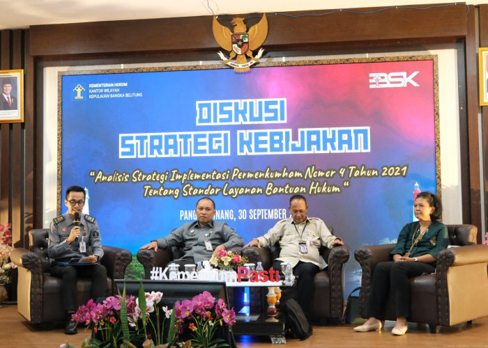 Kanwil Kemenkum Babel Gelar Diskusi Strategi Kebijakan Implementasi Permenkumham Nomor 4 Tahun 2021