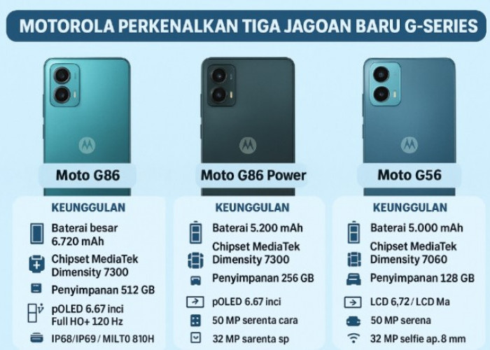 Motorola Perkenalkan Tiga Jagoan Baru G-Series: Moto G86, G86 Power, dan G56, Ini Keunggulannya
