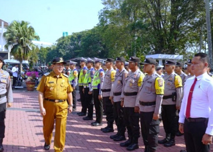Pemkab Muara Enim Gelar Pasukan Pengamanan Pelaksanaan Pilkades Serentak Tahun 2023 