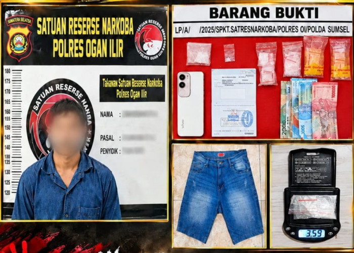 Kelakuan Pengedar Sabu di Ogan Ilir, Menangis Histeris dan Benturkan Kepala ke Helm Saat Dibekuk Polisi