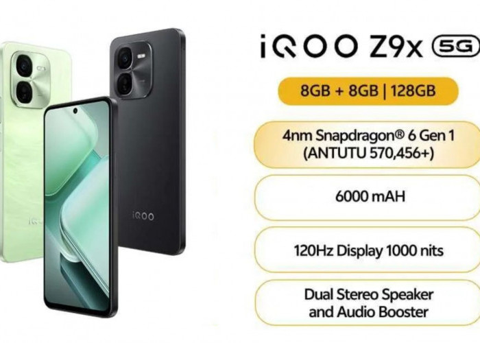 iQOO Z9X 5G Meluncur, Andalkan Snapdragon 6 Gen 1 dan Baterai 6000mAh Harga Terjangkau