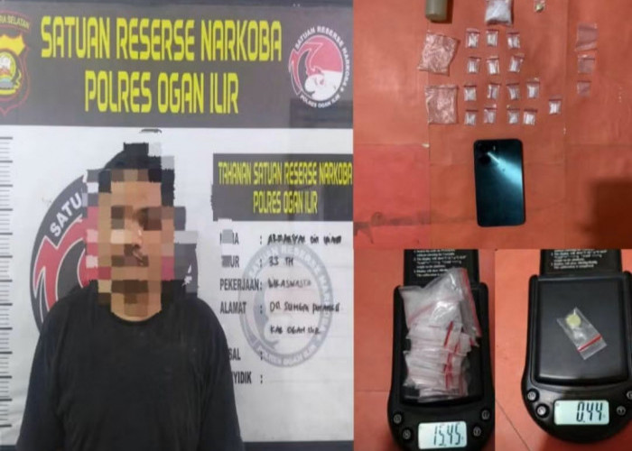Gerebek Rumah di Sungai Pinang II, Satres Narkoba Polres Ogan Ilir Amankan Kurir Serta 16 Paket Sabu dan Inex