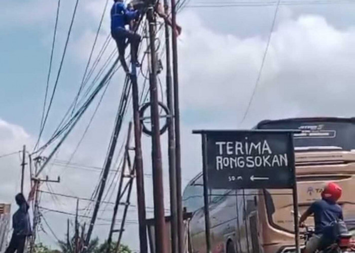 Teknisi Wifi Kesetrum Kabel Listrik, Sempat Tergantung 