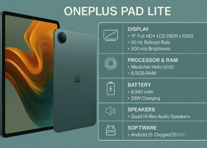 OnePlus Pad Lite Resmi Meluncur, Tablet Serbaguna dengan Harga Terjangkau dan Fitur Tangguh