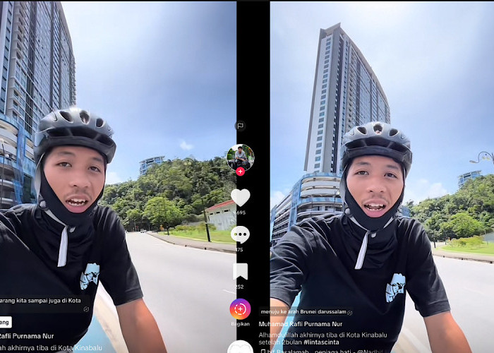 Pasutri Naik Sepeda ke Tanah Suci Sudah Sampai di Kinabalu Malaysia Lanjut ke Brunei Darussalam