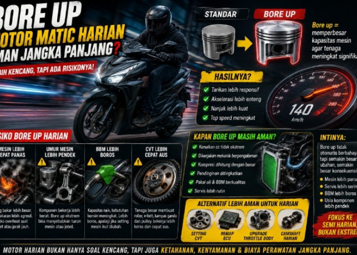 Trending Bore Up Motor Matic Harian, Aman Dipakai Jangka Panjang atau Malah Bikin Mesin Cepat Jebol?