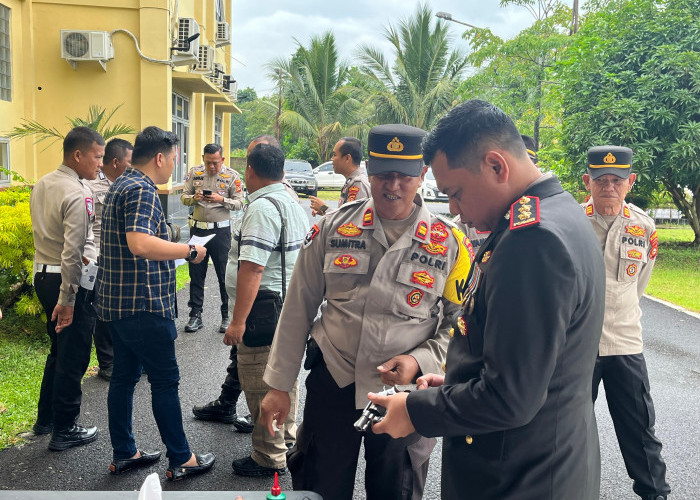 Senjata Api Personel Polres OKI Diperiksa, Tingkatkan Kedisplinan