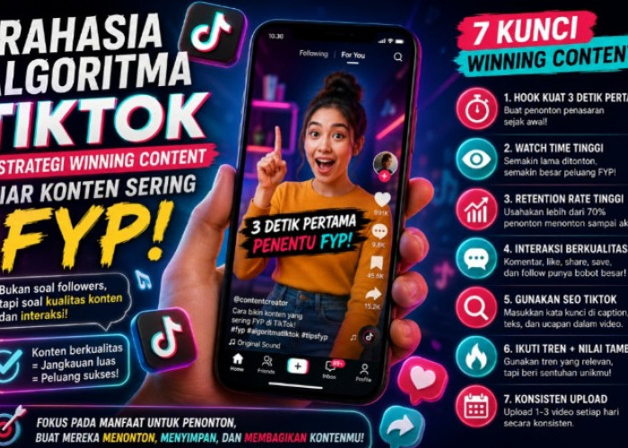 Rahasia Algoritma TikTok 2026 Terbongkar! Terapkan 7 Strategi Winning Content agar Video Sering FYP