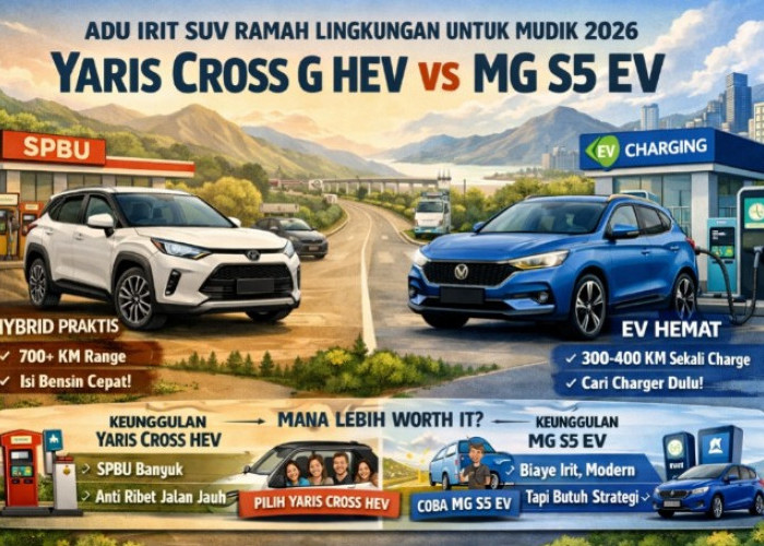 Adu Irit SUV Ramah Lingkungan 2026: Toyota Yaris Cross G HEV vs MG S5 EV, Mana Lebih Worth It?